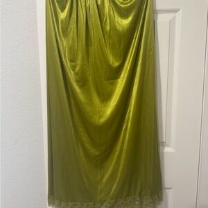 Satin bright olive Green underskirt